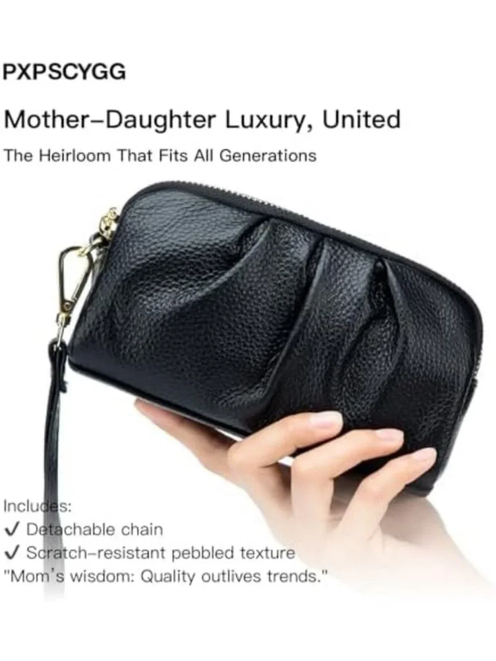 Stylish Genuine Leather Wristlet Wallet for Women - Compact, Chic & Functional